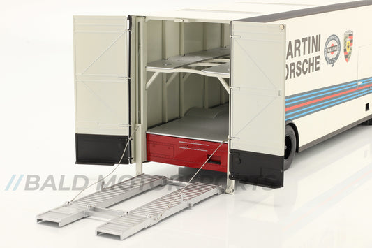 Mercedes Benz Renntransporter O 317 Porsche Martini Racing 1:18 Schuco