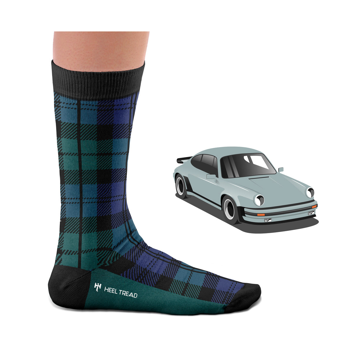 Hochwertige Motorsportsocken 930 Black Watch Heel Tread