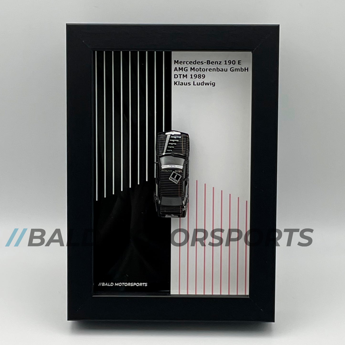 3D-Bilderrahmen mit Modellauto 1:87 Mercedes-Benz 190E AMG Motorenbau GmbH DTM 1989 Klaus Ludwig