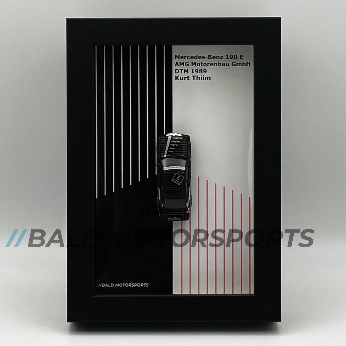 3D-Bilderrahmen mit Modellauto 1:87 Mercedes-Benz 190E AMG Motorenbau GmbH DTM 1989 Kurt Thiim