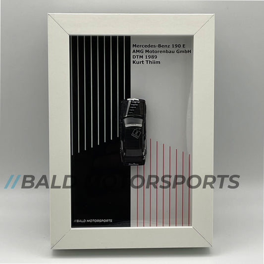 3D-Bilderrahmen mit Modellauto 1:87 Mercedes-Benz 190E AMG Motorenbau GmbH DTM 1989 Kurt Thiim