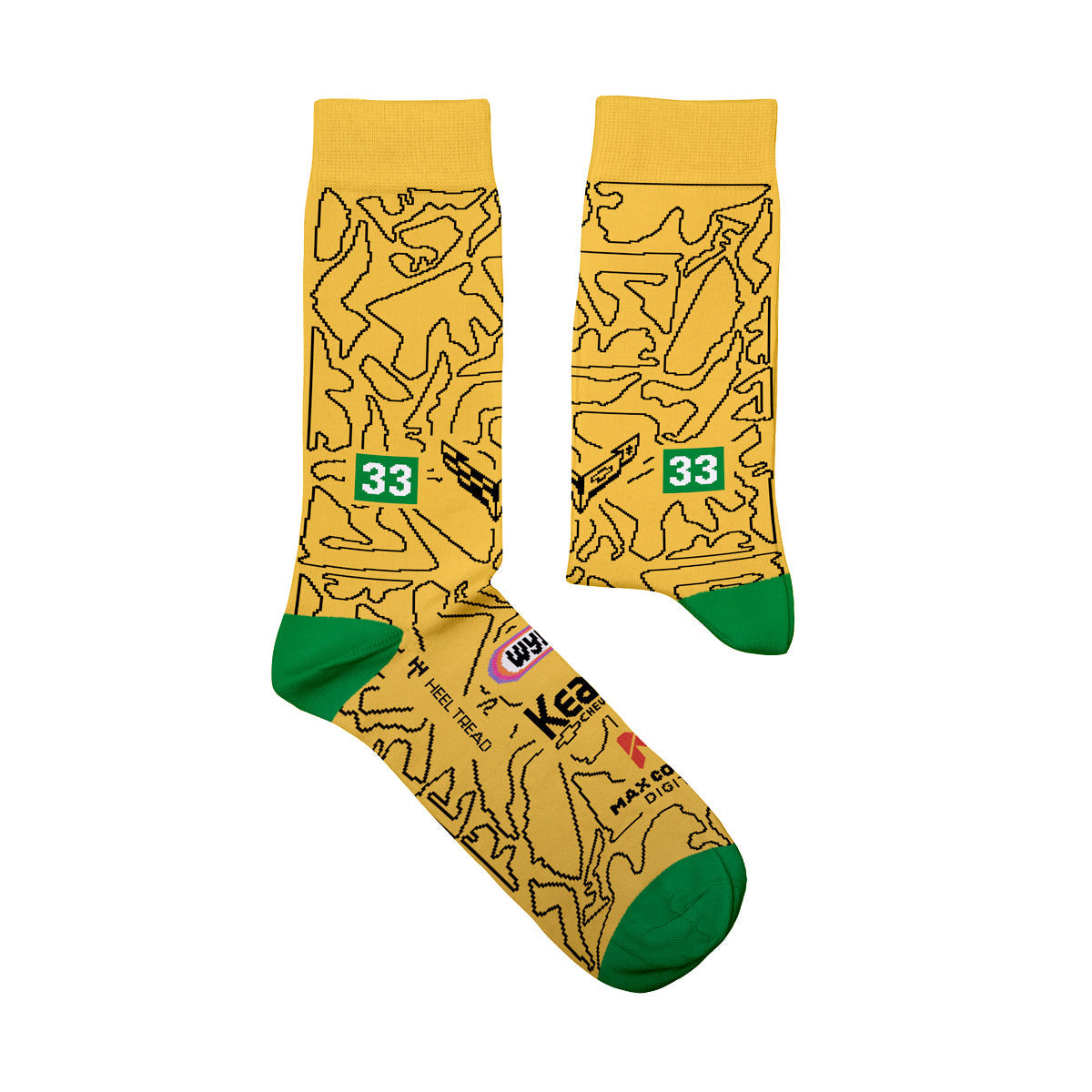Hochwertige Motorsportsocken Ben Keating TF Sport Corvette Heel Tread