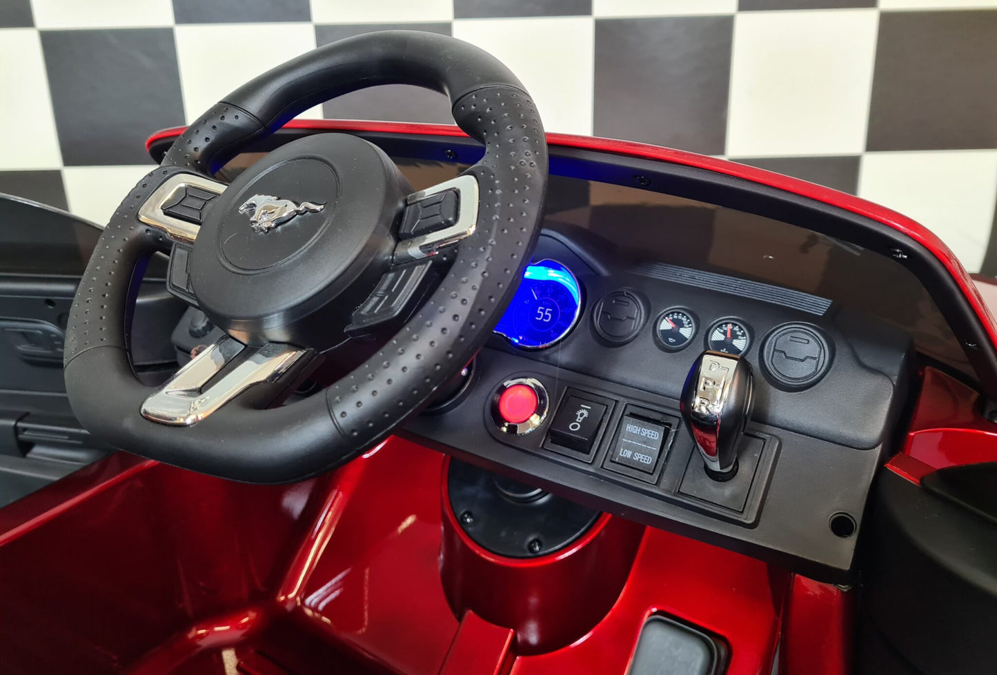 Ford Mustang Drift Kinderauto 24 Volt Rot Metallic mit Fernbedienung
