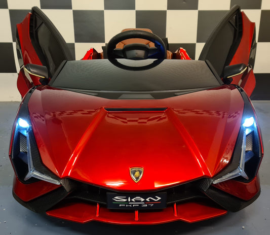 Lamborghini Sián Kinderauto 12 Volt Rot Metallic mit Fernbedienung