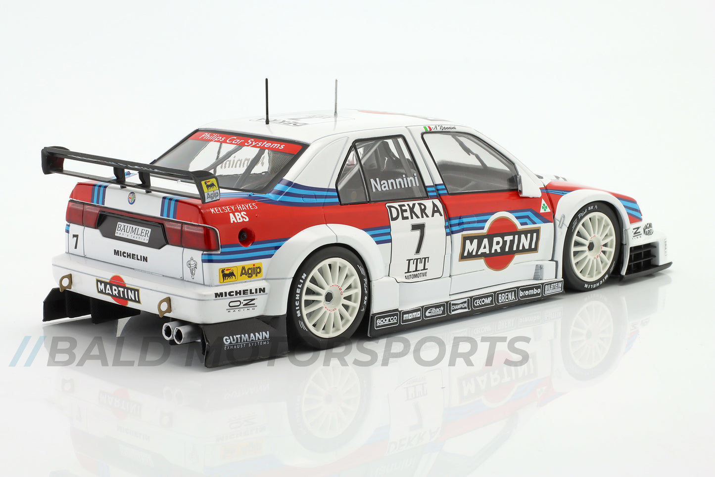 Produkt-Bundle bestehend aus Alfa Romeo 155 V6 TI Martini Racing DTM 1995 im Maßstab 1:18 und den passenden Motorsportsocken