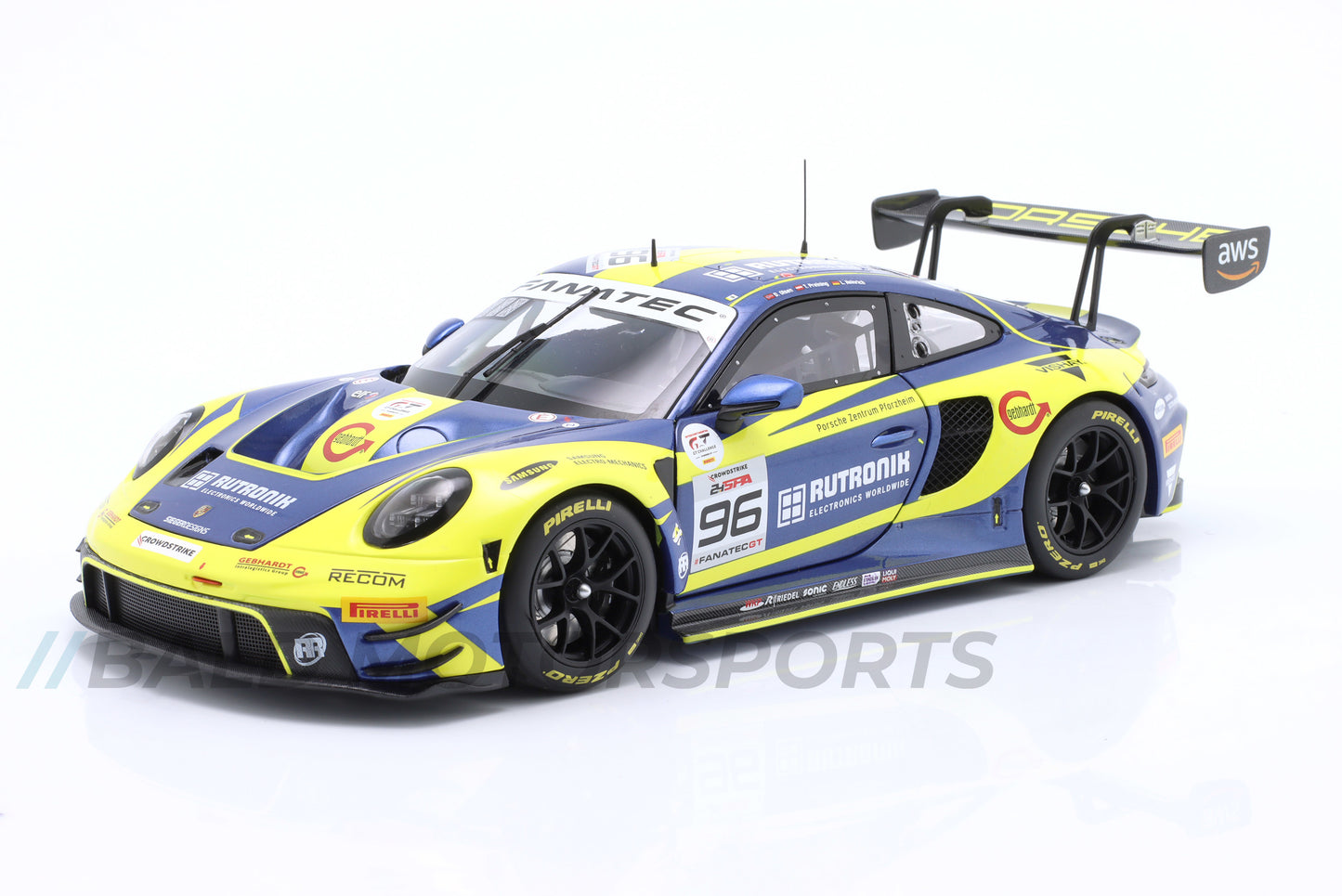 Porsche 911 GT3 R Rutronik Racing 24h Spa 2023 1:18 Minichamps