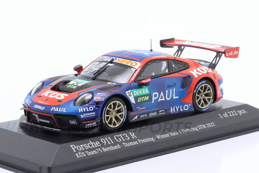 Porsche 911 GT3 R KÜS Team75 Bernhard erster Porsche DTM Sieg 2022 1:43 Minichamps