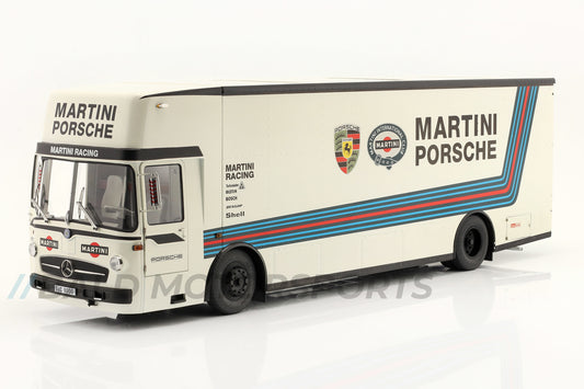 Mercedes Benz Renntransporter O 317 Porsche Martini Racing 1:18 Schuco