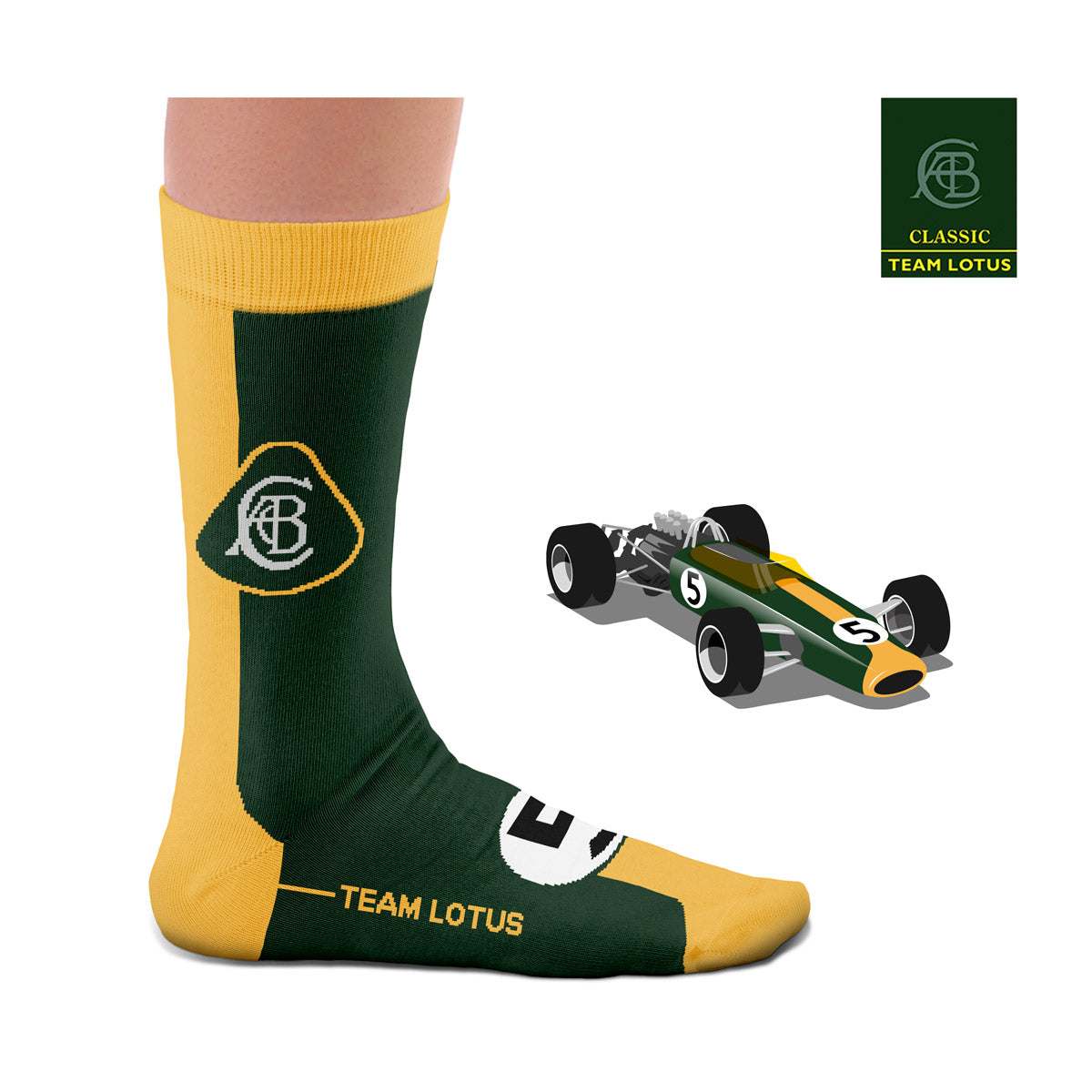 Hochwertige Motorsportsocken Lotus 49 Heel Tread