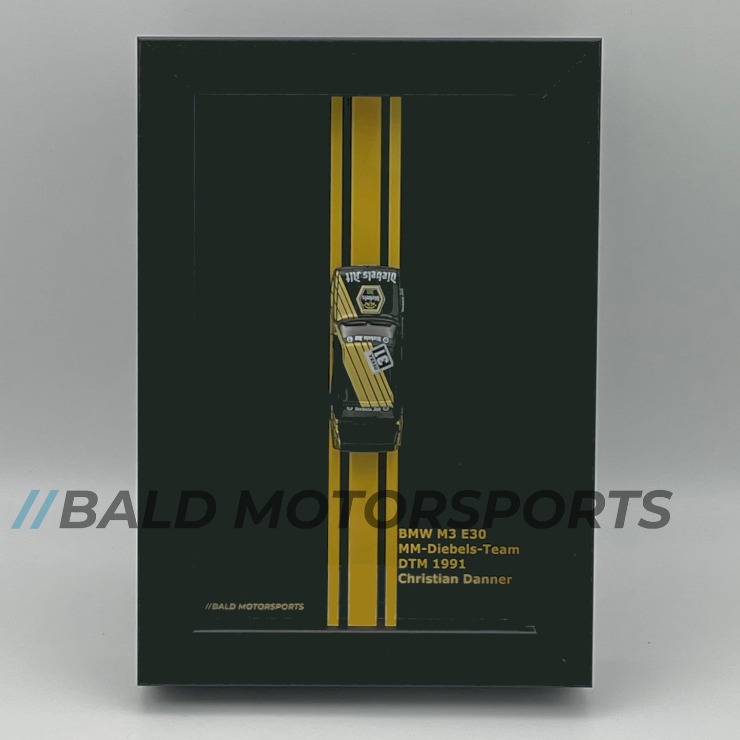 3D photo frame with model car 1:87 BMW M3 E30 MM-Diebels Team DTM 1991 Christian Danner