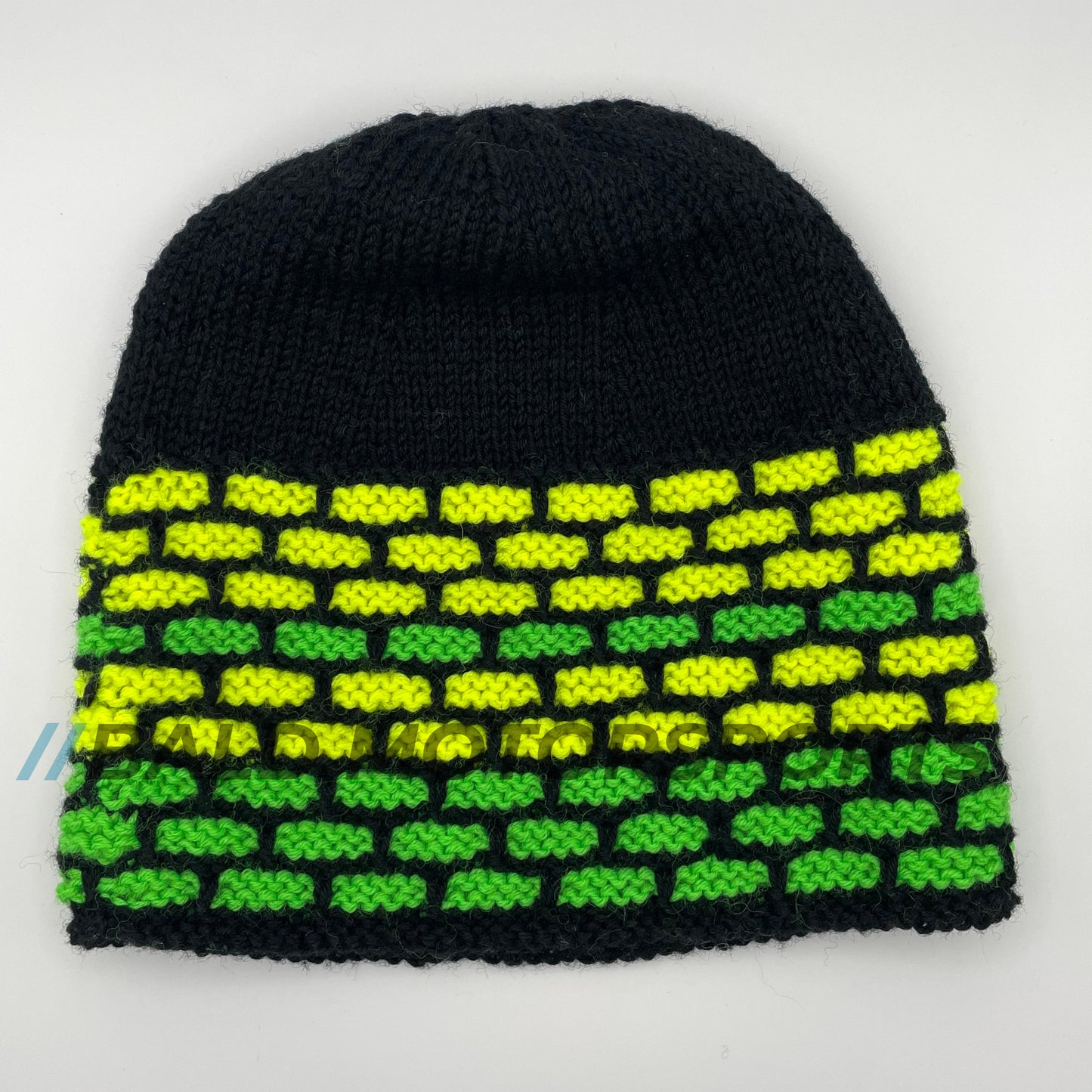 Bald Motorsports handgestrickte Mütze "green & yellow" aus unserer Serie "Iconic Liveries"