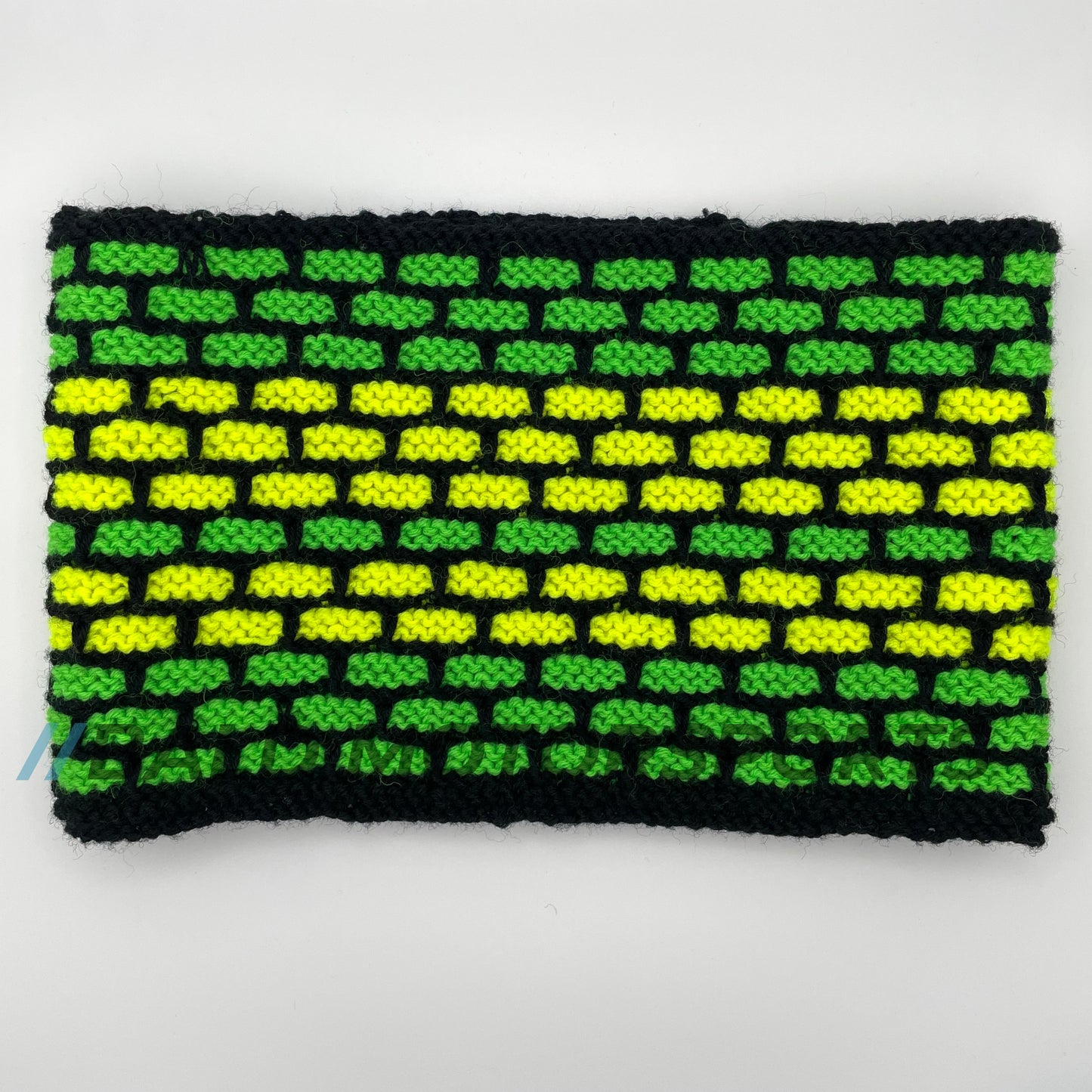 Bald Motorsports hand-knitted tube scarf "green &amp; yellow" from our "Iconic Liveries" series