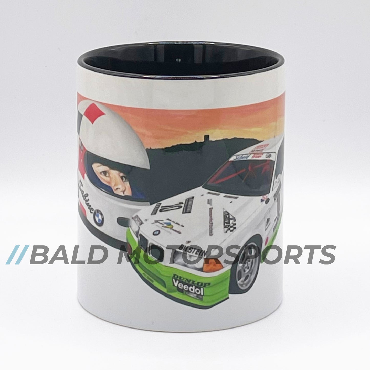 Bald Motorsports high-quality ceramic mug motif "Sabine with Eifel lightning"