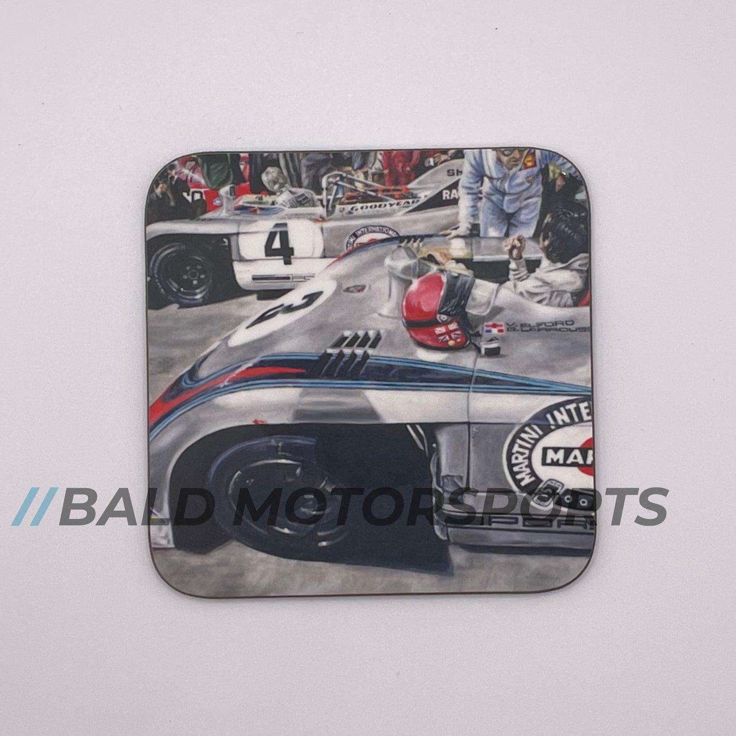 Bald Motorsports coaster made of hardboard motif "Porsche 908 starting grid"