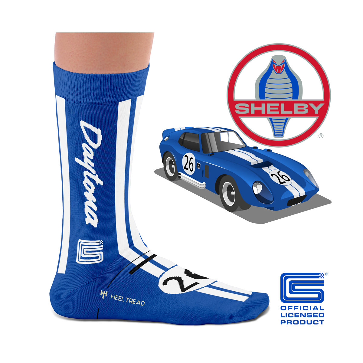 Hochwertige Motorsportsocken Shelby Daytona Heel Tread