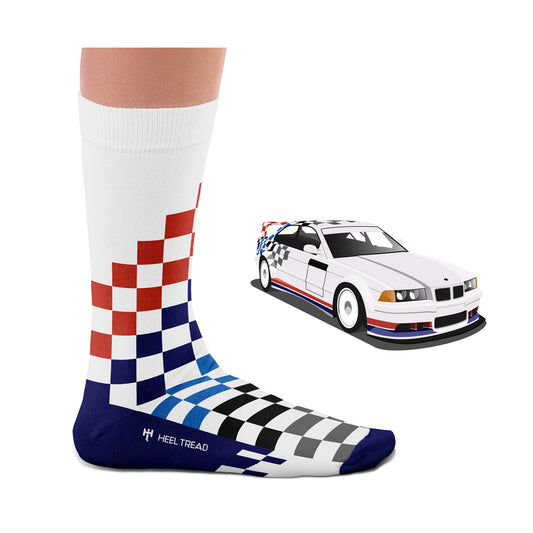Hochwertige Motorsportsocken BMW E36 Fina Heel Tread
