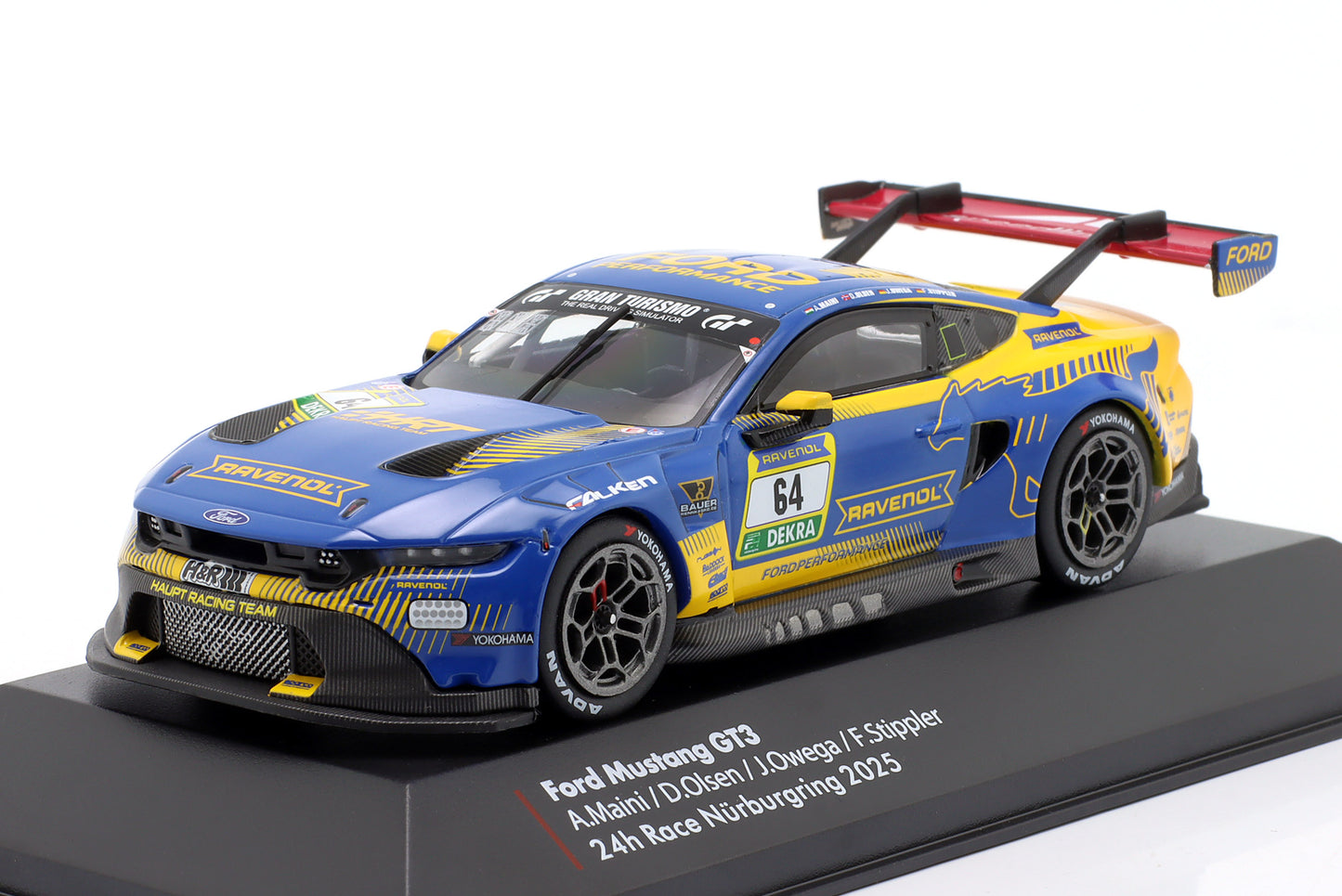 Ford Mustang GT3 HRT Ford Performance Olsen, Maini, Stippler, Owega 24h Nürburgring 2025 1:43 Ixo