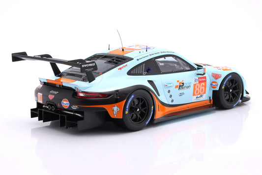 Porsche 911 (991) RSR Gulf Racing 24h Le Mans 2018 1:12 Ixo