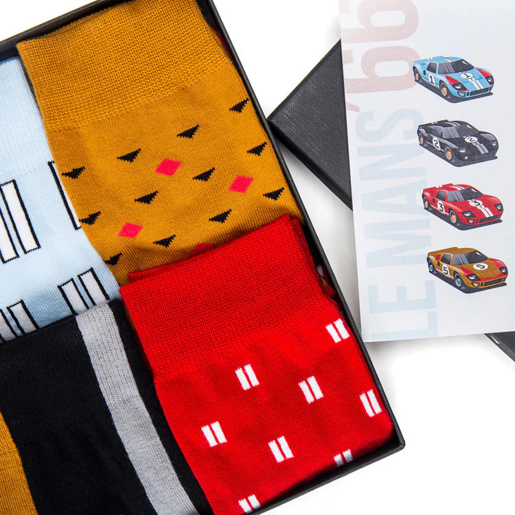 Hochwertige Motorsportsocken Set (Le Mans 66) Heel Tread