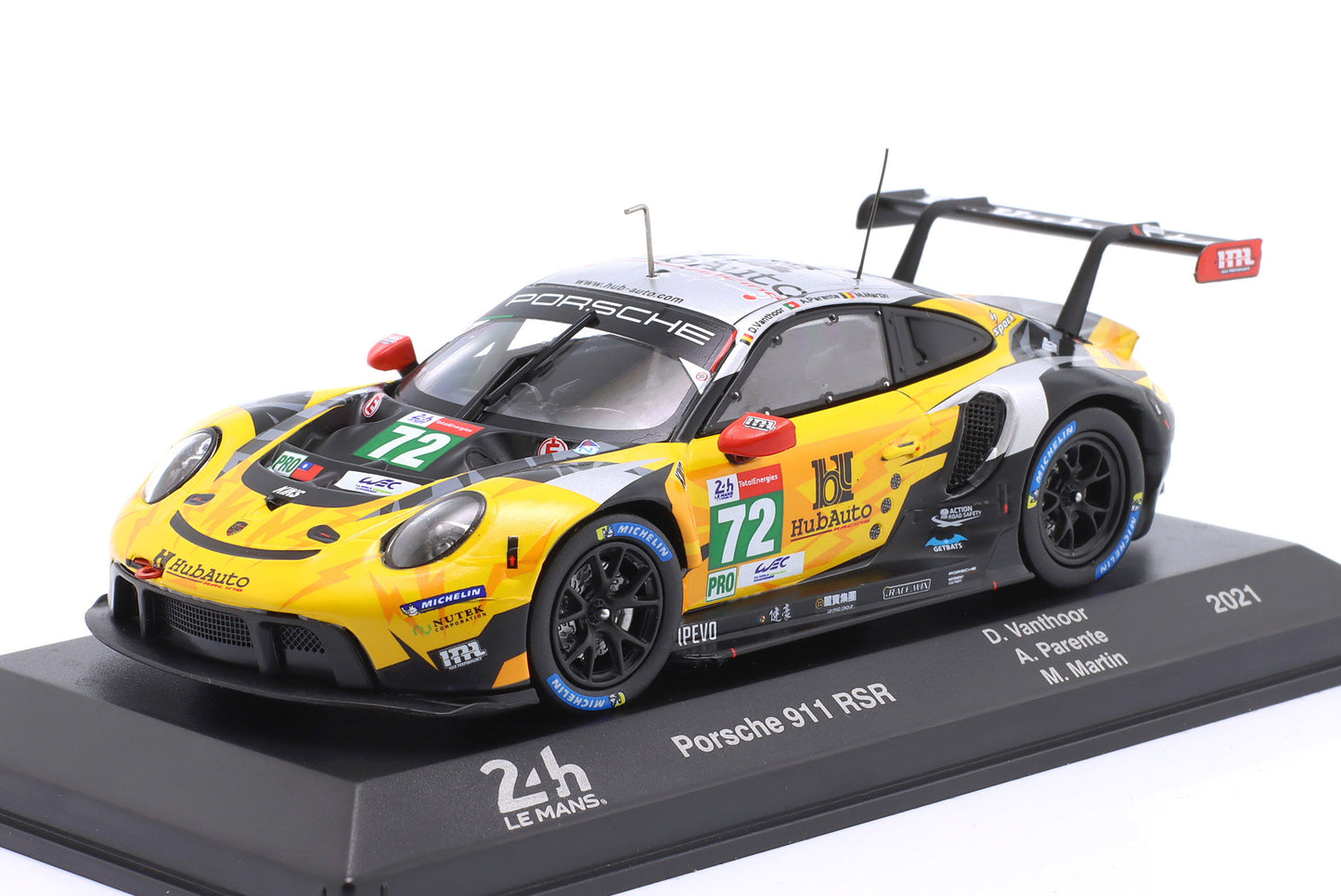 Porsche 911 RSR HubAuto Racing Martin, Parente, Vanthoor 24h Le Mans 2021 1:43 Altaya