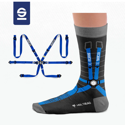 Hochwertige Motorsportsocken Sparco Gurte Heel Tread