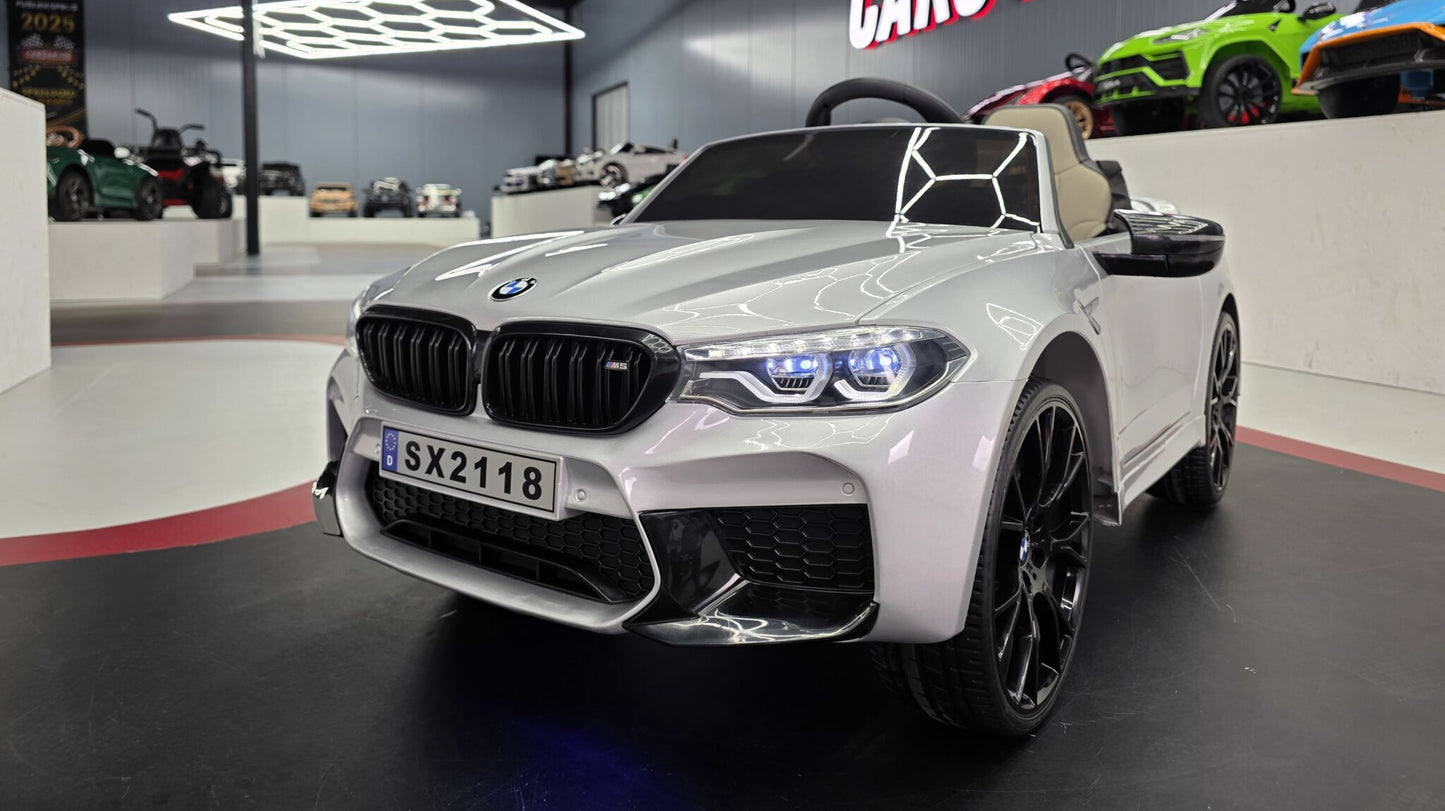 BMW M5 Kinderauto 24 Volt Grau Metallic mit Fernbedienung