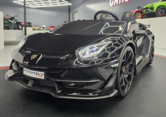 Lamborghini Aventador 2-Sitzer Kinderauto 24 Volt Drift Schwarz Metallic