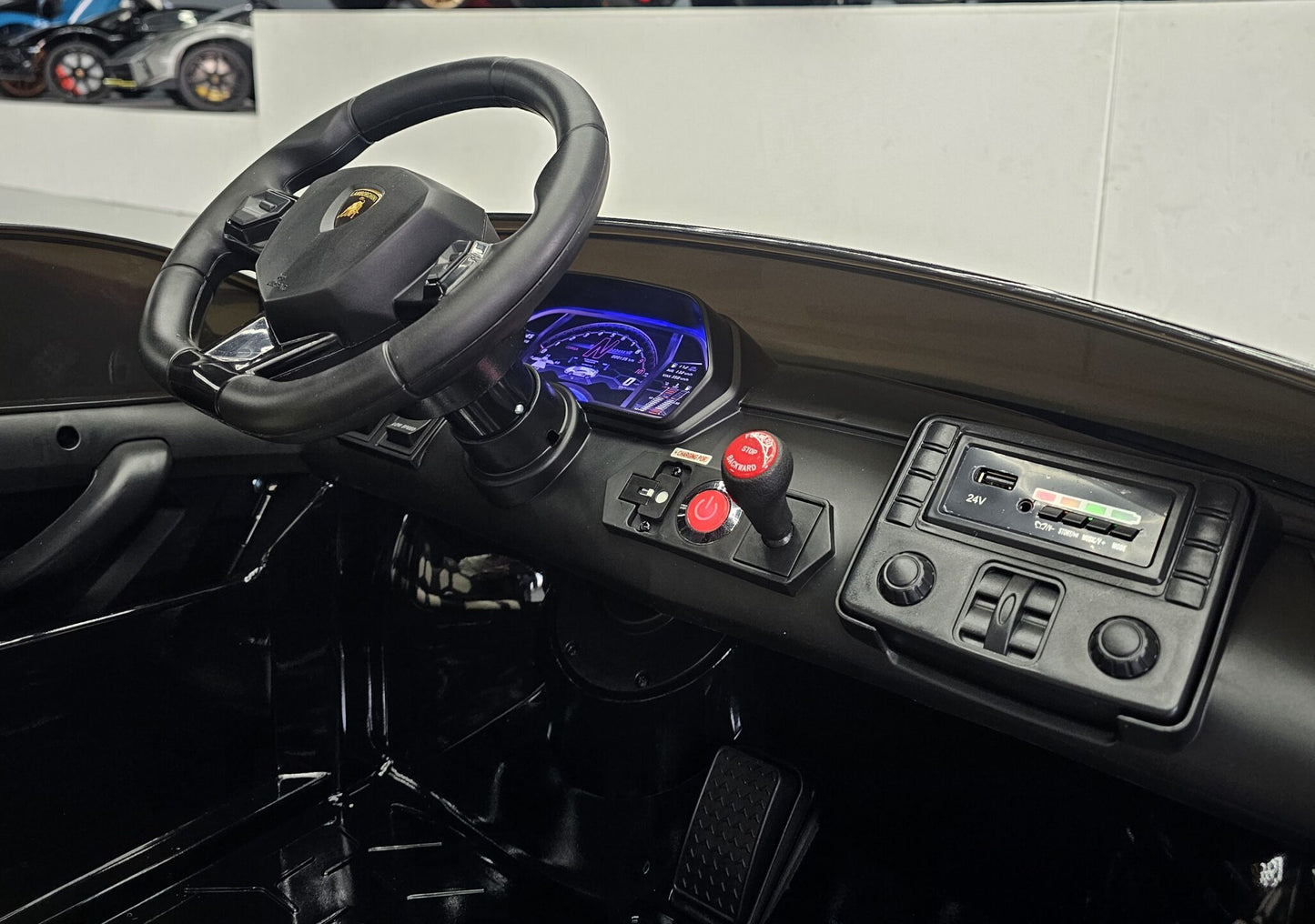 Lamborghini Aventador 2-Sitzer Kinderauto 24 Volt Drift Schwarz Metallic