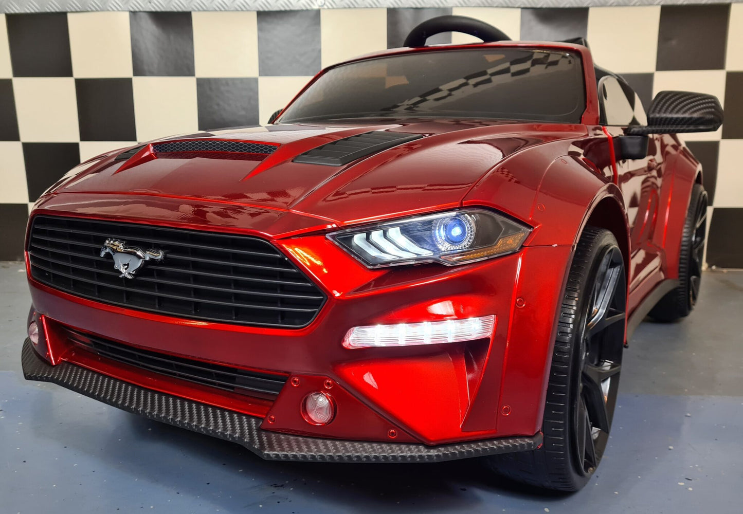 Ford Mustang Drift Kinderauto 24 Volt Rot Metallic mit Fernbedienung