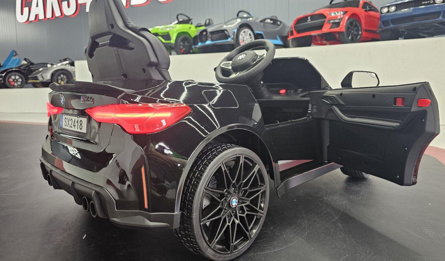 BMW M4 Kinderauto 12 Volt Schwarz Metallic mit Fernbedienung