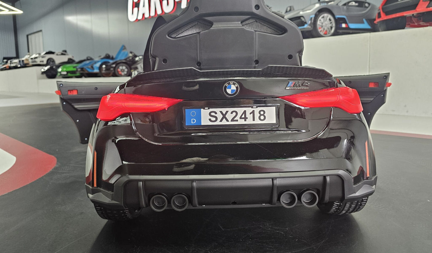 BMW M4 Kinderauto 12 Volt Schwarz Metallic mit Fernbedienung