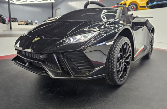 Lamborghini Huracán Kinderauto 12 Volt Schwarz Metallic mit Fernbedienung