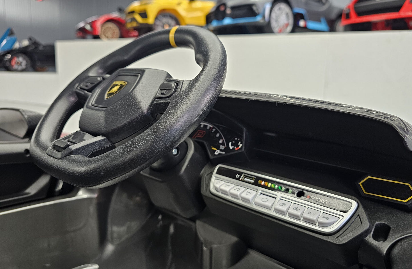 Lamborghini Auténtica Kinderauto 12 Volt Grau Metallic mit Fernbedienung