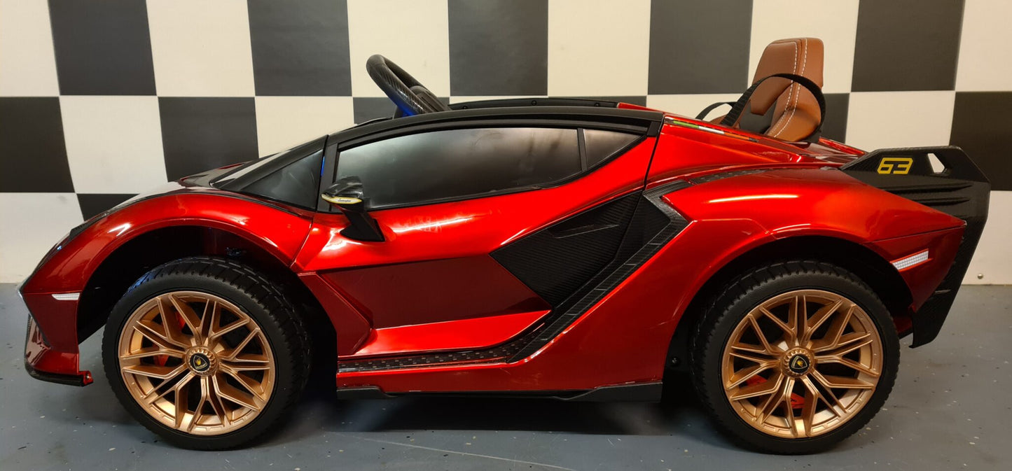 Lamborghini Sián Kinderauto 12 Volt Rot Metallic mit Fernbedienung
