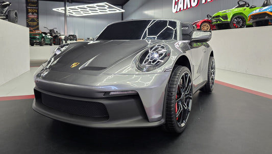 Porsche 911 GT3 Kinderauto 24 Volt 2-Sitzer Grau Metallic