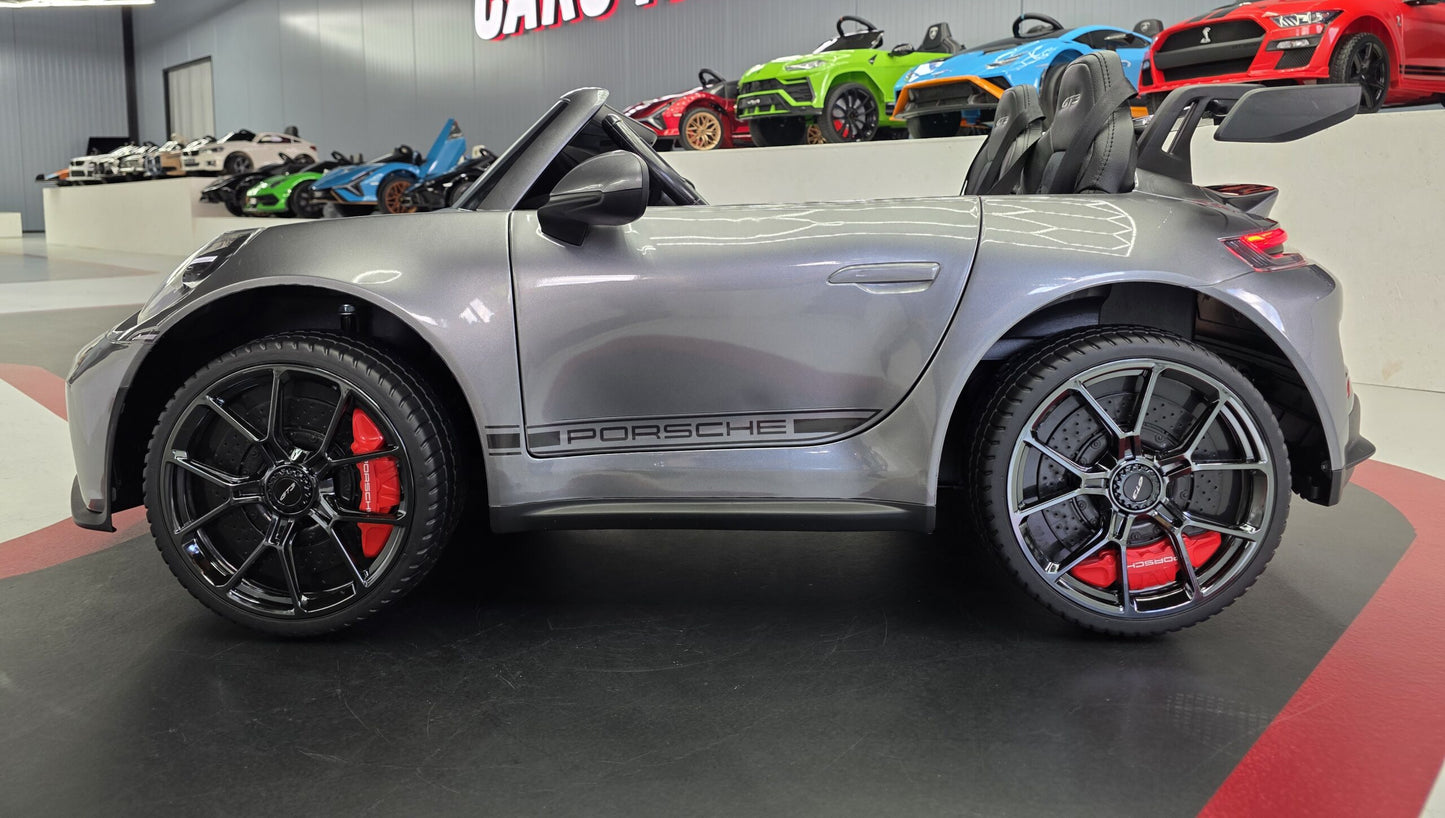 Porsche 911 GT3 Kinderauto 24 Volt 2-Sitzer Grau Metallic