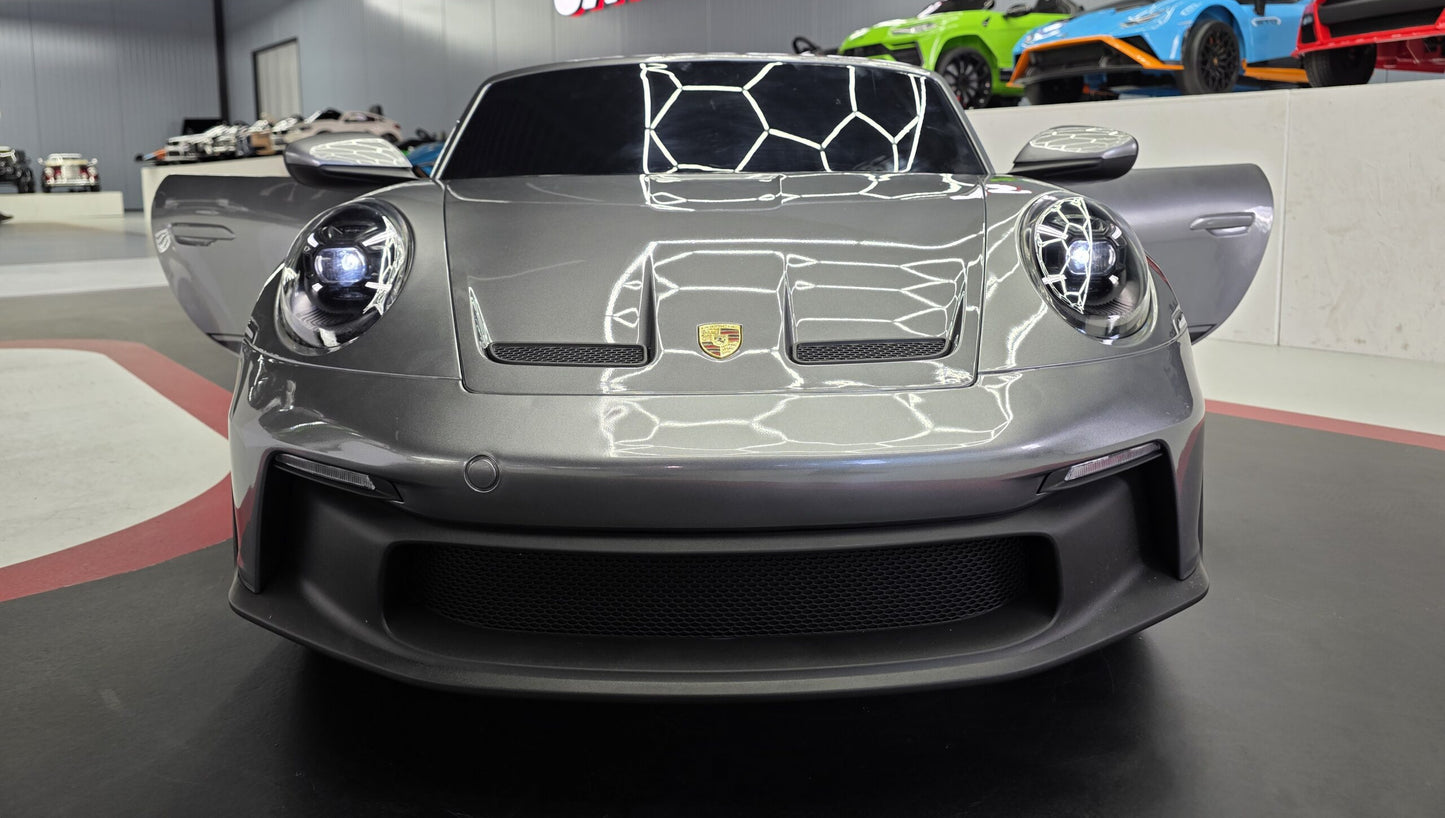 Porsche 911 GT3 Kinderauto 24 Volt 2-Sitzer Grau Metallic
